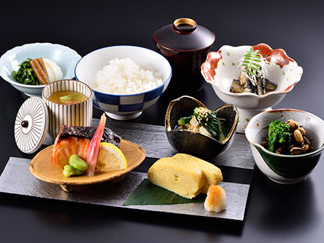 Hand-prepared Japanese-style breakfast
